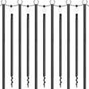 6 Pack String Light Poles for Outdoor, 10 ft Outside String Light Pole Hanging Party Wedding Decorations for Lawn, Backyard, Garden