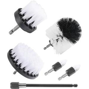 6PCS Car Cleaning Brush,Drill Brush Attachments for Automotive Cleaning,Car Accessories,Power Scrubber Cleaning Brush Extended Long Attachment Set,Drill Brush Set,Suitable for Cars (White)