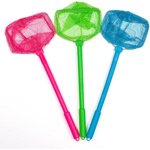 3 Pack Floating Beach Nets - No Assembly Required Kids Beach Net - Beach Toys for Kids - Kid Fishing Nets - Butterfly, Shelling, Crab & Critters Net - Pink, Green & Blue