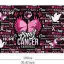 MEHOFOND Breast Cancer Awareness Black Pink Backdrop Pink Ribbon Party Banner Love Hope Faith Strength Home Office Party October Breast Cancer Month Decorations 5.9x3.6ft