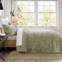 RECYCO Luxury Velvet Quilt Set Full Queen Size Bedding Sets, Ultra Soft Velvet Comforter Set, Lightweight Channel Box Stitch Oversized Bedspread Coverlet for All Season, with 2 Shams, Sage Green
