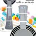 Jacent Measuring Set, 9 Piece, BPA-Free Stackable Cups and Spoons, Gray