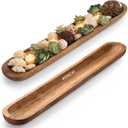 Sawysine 40 Inch Wooden Dough Bowl Decoration Vintage Hand Large Carved Rustic Long Wood Bread Dough Bowl for Living Room Home Dining Room Kitchen Decoration(Brown)