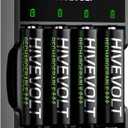 Rechargeable AA Batteries with Charger, High Capacity 2800mAh Ni-MH Double A Battery, 4 Count