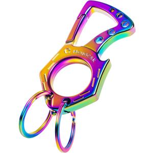Heavy Duty Key chain Car Key rings Accessories, Carabiner Clip Keychain Bottle Opener, Outdoor Keys Holder for Men and Women (Multicolor, 1-Pack)