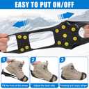 Ice Cleats Snow Traction Crampons for Shoes and Boots,11-Stud Ice Cleats Walking Traction Grips Anti-Slip Ice Snow Grippers Over Shoe for Women Men Walking on Snow and Ice