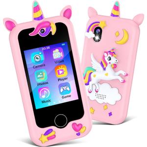 Kids Smart Phone Toys for Girls, 2.8" Touchscreen HD Dual Camera Toddler Phone for Kids, Learning Education Christmas Birthday Gifts for 3-10 Years Old Girls Boys Fake Play Cell Phone with 32G Card