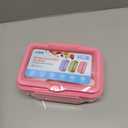 Jelife Kids Lunch Bento Box, Large Bento-Style Leakproof Boxes 4 Compartments Girls Snack Containers with Tableware for Back to School, Reusable On-the-Go Meal and Packing, Pink