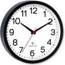AKCISOT Atomic 14 Inch Wall Clock Analog Clocks for Indoor Kitchen, Battery Operated Clock for Bedroom Office Classroom Living Room(Black)