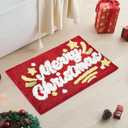 Red Bathroom Rugs Christmas Bath Mat Extra Thick Soft Absorbent Bathroom Mat Non Slip Washable Quick Dry for Christmas Decorations, 31" x 20"