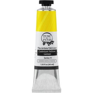 Tusc & Pine Artist Oil Paint - Cadmium Yellow Lemon, 40 ml, Non-Yellowing, Rich & Creamy Consistency, Maximum Pigment Load, Small Batch Milled Oil Paints Made in the USA for Professional Artists (1.35 Fl Oz (Pack of 1))