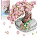Mini Bricks Cherry Blossom Tree Building Set - Sakura Bonsai DIY Toy, Birthday Gift for Kids 6+ Years Old