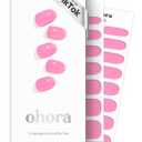 ohora Semi Cured Gel Nail Strips (N Tint High-Teen) - Pink, Tint, Works with Any UV/LED Lamps, Salon-Quality, Long Lasting, Easy to Apply & Remove - Includes 2 Prep Pads, Nail File & Wooden Stick