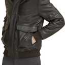 Crafter Men's Classic A2 Aviator WWII Flying Tiger Leather Jacket - Pilot Bomber Leather Jacket With Shirt Collar For Men (Brown, XL)