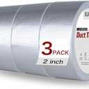 XUXU 3 Pack Duct Tape Heavy Duty Waterproof, Strong Adhesive Silver Duct Tape Bulk for Indoor Outdoor Repairs Tear by Hand, 60 Yards x 2 Inch Total