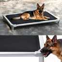Senneny Chew Proof Elevated Dog Bed Large Sized Dog, Raised Cot for Indoor Outdoor Camping, Heavy-Duty Chew Resistant Hidden Fabric Indestructible Dog Bed, L, 50" L x 33" W x 8" H