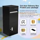 Package Delivery Boxes for Outside, Lockable & Waterproof Parcel Drop Box for Porch, Anti-Theft Mailbox with Custom Address Stickers,Assembly(17.7 * 15 * 39.4 in)