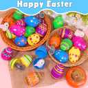 60 Pack Plastic Printed Easter Eggs, 2.4 Inch Fillable Empty Eggs Bulks for Easter Eggs Hunt, Easter Basket Stuffers Fillers, Classroom Prize Supplies, Filling Treats and Party Favors