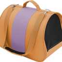 Cat, Dog Carrier for Medium Large Cats Puppies up to 30 Lbs, TSA Airline Approved Carrier Soft Sided, Collapsible Travel Puppy Carrier (Orange and Plum, Medium)