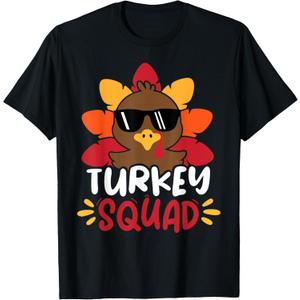 Turkey Squad Run Trot Family Thanksgiving Shirts Kids Adult T-Shirt (No Size)