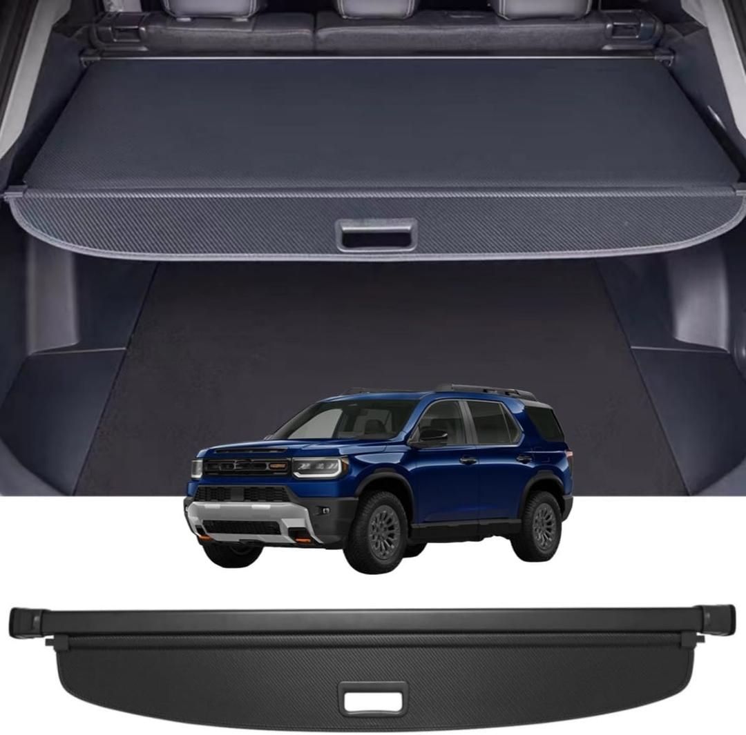 Retractable Cargo Cover Compatible with Honda Passport 2026 All Trims Shield Security Shade Privacy Screen Tonneau Luggage Cargo Trunk Organizers