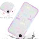 Jusy Compatible with iPhone 7/8/SE Bow Phone Case, Cute Clear Ribbon Bowknot Pattern Aesthetic Soft TPU Transparent Cases - Colorful