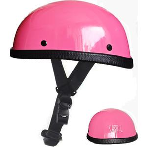 Motorcycle Half Helmet, DOT Approved Adult Men Women Retro Open Face Bike-Helmets, Bicycle/ Skateboard Helmet for Adults, Bike, Skate, Scooter, Longboard Half Shell Helmet (Pink, Large)