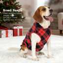 cyeollo 2 Pack Small Fleece Chritsmas Dog Sweater, Stretchy Pullover Soft Dog Jacket Reflective Female & Male Sweatshirt Pet Clothes Coats for Small Dogs Boy & Girl, Red & Buffalo Plaid L