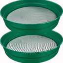 2PCS Large Soil Sifter for Gardening 14.7 inch Dirt Sifter with Garden Mat, Heavy Duty Metal Material Compost Sifter Rock Sifter for Rocks Soil Compost Filtering