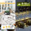 Solar Christmas Fence Lights Outdoor Decor, Waterproof Patio Lights with Warm White Color for Holiday & Halloween Decor, for Fence, Trampoline, Stairs, Yard, Pathway, 4 Pack