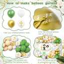 2 x 100Pcs Baptism Decorations for Twins, Nuestra Primera Comunion Backdrop Christening Party Decorations Green and Gold Balloon Garland Kit Baptism Christening Religious Party Baby Shower