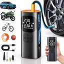 Tire Inflator Portable Air Compressor, 150PSI Cordless Air Pump for Car Tires with Auto Shut-Off Function and Real-Time Accurate Pressure Measurement, Bike Pump for Car, Motorcycle, Bike, Ball