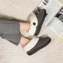 Wishcotton Women's Wool Cozy Memory Foam Winter Slippers Indoor Outdoor with Fuzzy Faux Fur Collar (9, Grey)