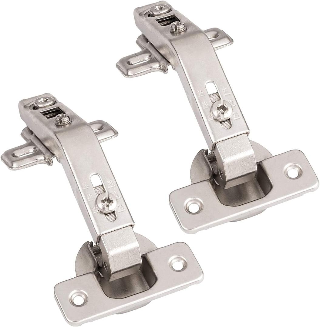 Barcaloo Corner Cabinet Hinges Satin Nickel, 2 Pack - Self Closing 135 Degree Lazy Susan Kitchen Door Hinge Hardware
