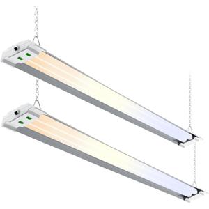 ALUSSO LED Shop Lights for Workshop 4FT, 5000LM Shop Lights 3CCT 3000K/4000K/5000K Selectable, 30W/40W/50W Linkable LED Light Fixture for Garage, 2 Pack