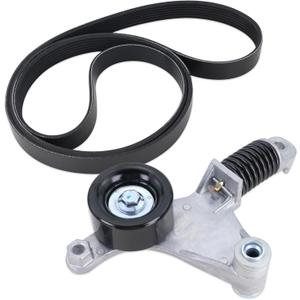 Belt Tensioner With Serpentine Belt Compatible With 2007-2009 Toyota Camry 2009-2010 Pontiac Vibe L4 2.4L Gas only Replace#166200H020