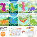 Dinosaur Party Favors for Kids 12 Pack Dino Painting Kits Wooden Keychains Arts and Crafts for Kids, Birthday Party Rerturn Gifts Goodie Bag Filler Pinata Stuffers Activities Toy Classroom Prizes