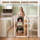 Mumeasy 36" Extra Tall Baby Gate for Doorways, 29.7"-57" Extra Wide Dog Gate for Stairs, Pressure Mounted Auto Close Pet Safety Gate with Easy Walk Thru Door, Large Indoor Child Gate for House, White