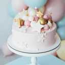 ASTARON 20 Pcs Ball Cake Topper Decorations Mini Balloons Cake Topper Sticks Light Pink Balls Cake Picks Cake Topper Balls Cake Decorations for Wedding Birthday Cake Decorations