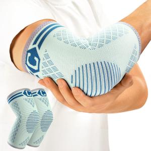 CAMBIVO 2 Pack Elbow Brace for Tennis Elbow & Tendonitis, Compression Sleeve for Golfer's Elbow & Epicondylitis Pain Relief, Breathable 3D Knit Support for Arthritis, Weightlifting, Sports & Daily Wear Men & Women