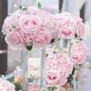 Rose Flower Garland 2 Pcs Flower Ball Centerpieces for Table Flower Ball Arrangement Bouquet Fake Flowers Silk Rose Balls for Weddings Artificial Floral for Birthday Party Home Decor (Pink)