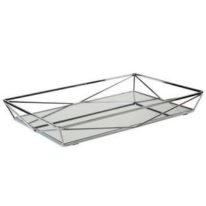 Home Details Large Geometric Mirrored Vanity Tray in Chrome