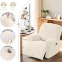 TAOCOCO Recliner Cover 4-Pieces, Recliner Stretch Sofa Slipcover, Recliner Cover 1 Seat, Couch Protector Soft, Furniture Protector Covers with Elastic,Chair Covers Jacquard Pattern (Beige)