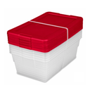 Sterilite Storage Boxes - Pack of 5 - Rocket Red/Clear