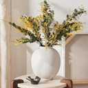 Large White Ceramic Vase - 9.8 Inch Rustic Farmhouse Flower Vase for Home Decor, Minimalist Tall Vases for Living Room, Table, Bathroom, Holiday & Weddings (Sandstone White)