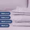 Queen Size 4 Piece Sheet Set - Comfy Breathable & Cooling Sheets - Hotel Luxury Bed Sheets for Women & Men - Deep Pockets, Easy-Fit, Soft & Wrinkle Free Sheets - Light Lavender Oeko-Tex Bed Sheet Set