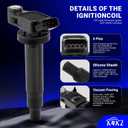 UF267 Ignition Coil Pack & 4504 Double Iridium Spark Plug For 2000-2008 TOYOTA Avalon Camry Highlander Sienna Solara / 1999-2008 Lexus RX300 RX330 ES300 ES330 RX400h V6 3.0L 3.3L Set of 6