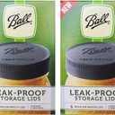 Ball Leak-Proof Plastic Lids for Glass Mason Jars, Used for Canning, Pickling, Juice, Jam, Jelly (Regular, 6 Count (Pack of 2))