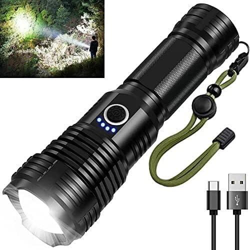 Flashlights Led High Lumens Rechargeable, Super Bright Flashlight, High Powered Flash Light, Powerful Handheld Tactical Flashlights for Emergency Camping Hiking Walking Dogs(90000 Lumens)