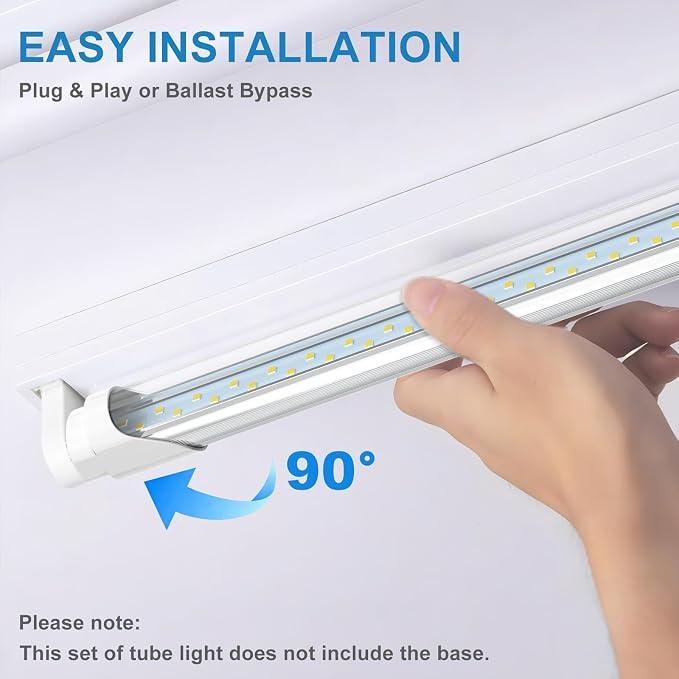 T8 LED Tube 3 Count, 42-Inch 28W T8 LED Tube Light - Cool White (6000-6500K) AC 85-265V,  3FT T8 LED Tube Light, 6000K Cool Bright White, 3 Pack 18W 2520LM high output